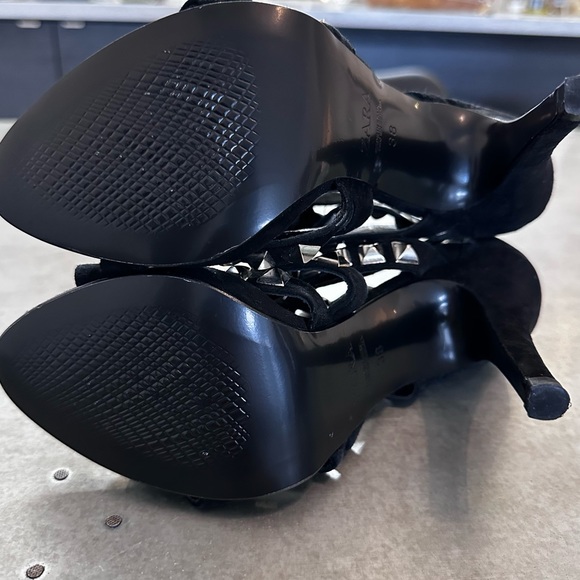 ZARA BLACK SUEDE STUDDED HEELS 🔥 - Picture 6 of 7